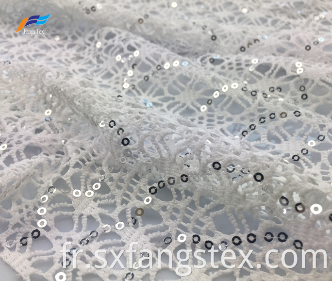 Polyester Water Soluble Embroidered Lace Ladies Dress Fabric 1